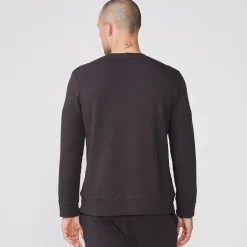 MONROW Supersoft Fleece Crew Neck Sweatshirt FADEDBLACK New